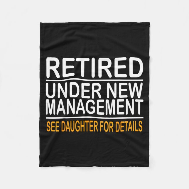 Funny Father's Day Retired Under New Management Se Fleecedecke (Vorderseite)