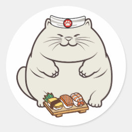 Funny Fats ist ein Sushi-Koch Runder Aufkleber