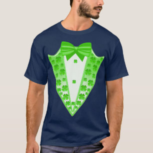 Funny Fau Fake Anzug mit Bow Krawatte St Patricks T-Shirt