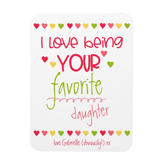 Funny Favorite Child in Niedlicher Farbtypografie Magnet (Vertikal)