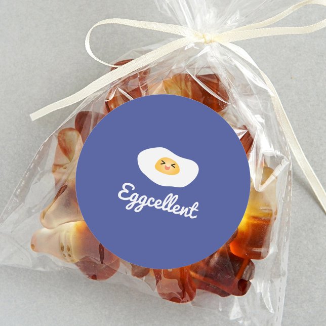 Funny Feinschmecker Niedlich Egg Eggcellent Humorv Runder Aufkleber (Von Creator hochgeladen)