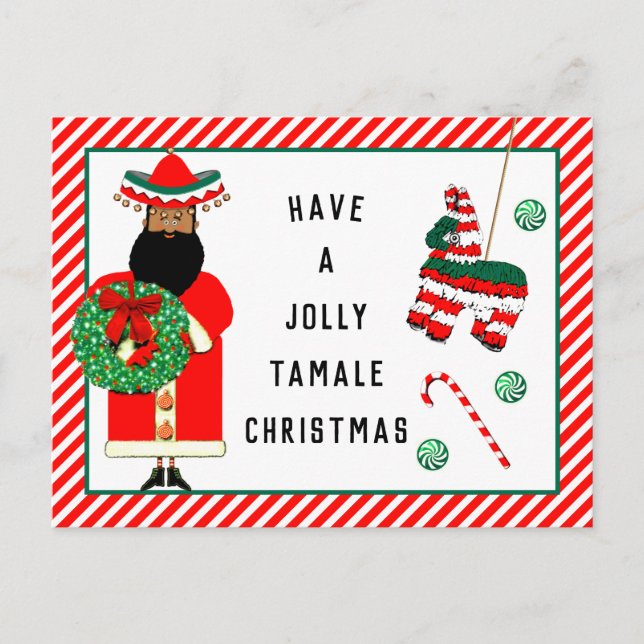 Funny Feliz Navidad Holiday Postkarte (Vorderseite)