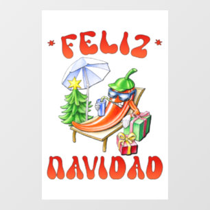 Funny Feliz Navidad Niedlicher Chili Fensteraufkleber