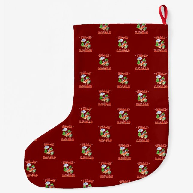 Funny Feliz Navidad Niedlicher Chili Großer Weihnachtsstrumpf (Rückseite)