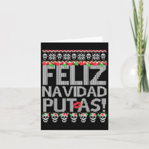 Funny Feliz Navidad Putas Tee Shirt - Boys Black U Karte