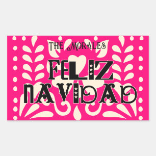 Funny feliz navidad rechteckiger aufkleber