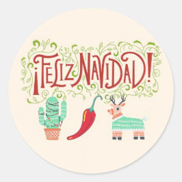 Funny feliz navidad runder aufkleber