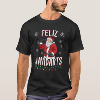 Funny Feliz Navidarts Dart Word Game Weihnachtsgif T-Shirt