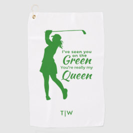 Funny Female Golf Zitat Sie sind meine Königin Golfhandtuch