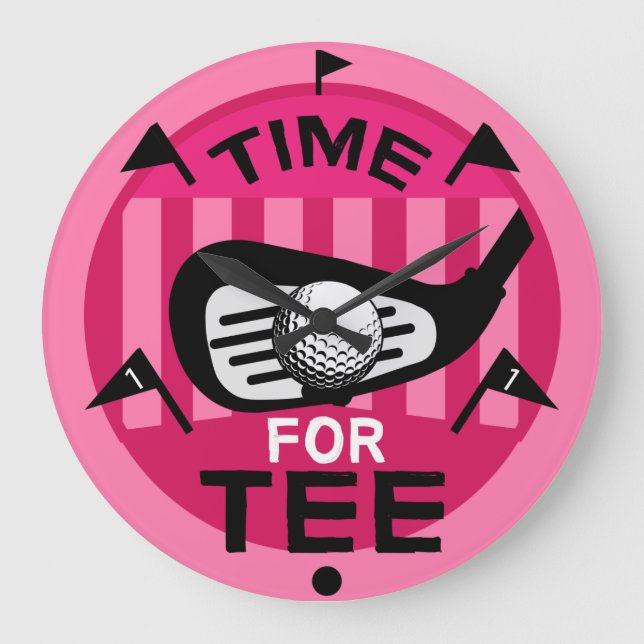 Funny Female Golfers Profis Golfing Fanatics Große Wanduhr (Vorderseite)