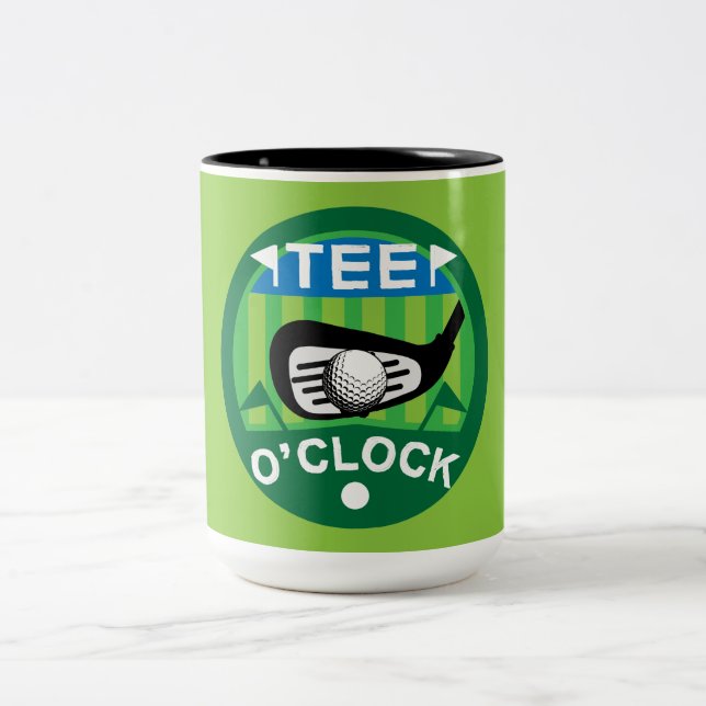 Funny Female Golfers Profis Golfsport Zweifarbige Tasse (Mittel)