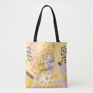 Funny Feminine Abstraktes Muster Shopping Zitat Tasche