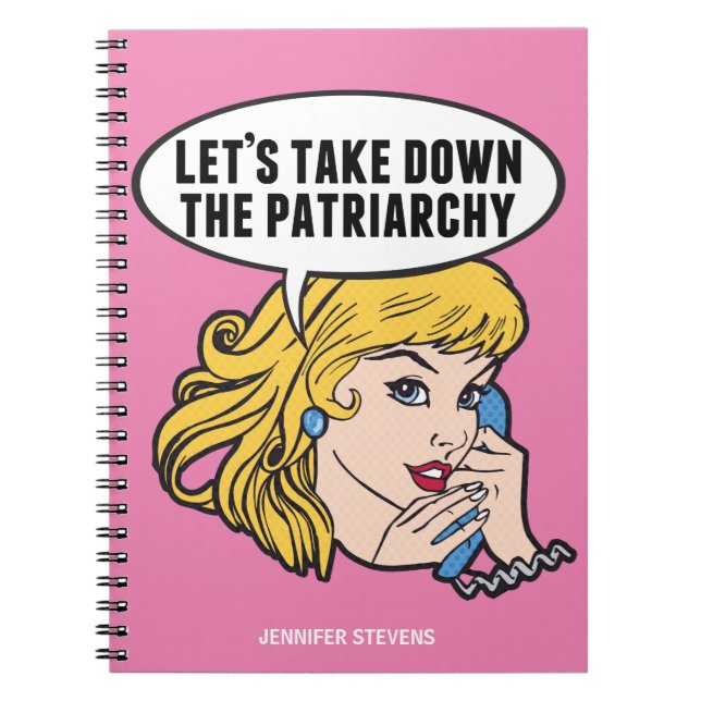 Funny Feminist Pop Art Anti Patriarchat Custom Pin Notizblock (Vorderseite)