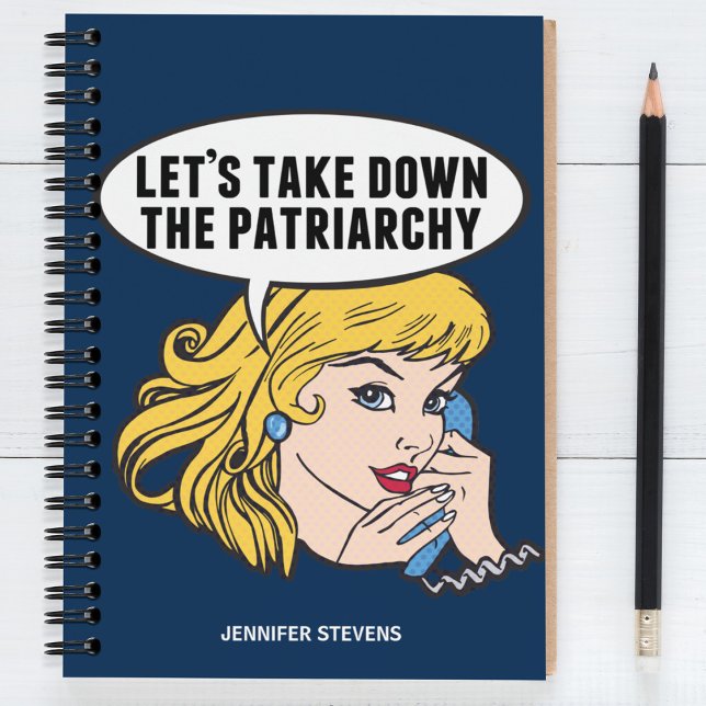 Funny Feminist Pop Art Anti Patriarchat Zitat Frau Notizblock (Von Creator hochgeladen)