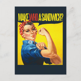 Funny Feminist Rosie Riveter Spaß Postkarte