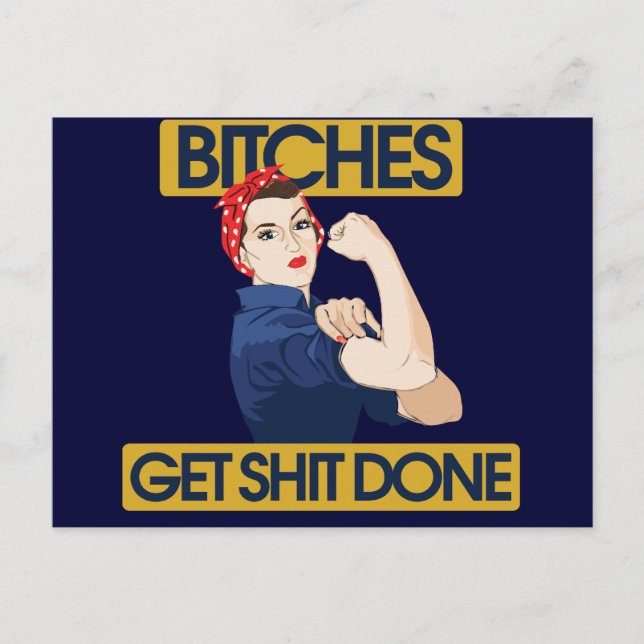 Funny Feminist Spaß Postkarte (Vorderseite)