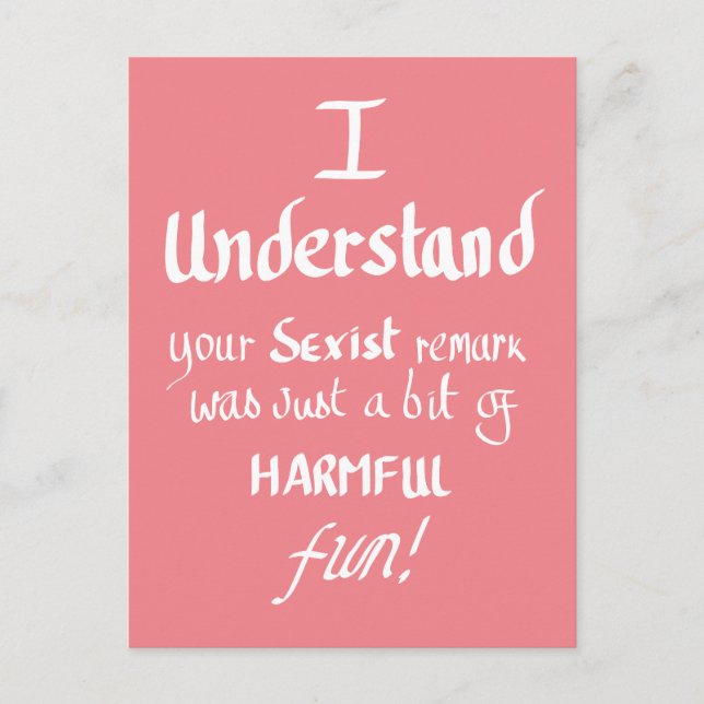 Funny Feminist Zitat Handgeschriebener sarkastisch Postkarte (Vorderseite)