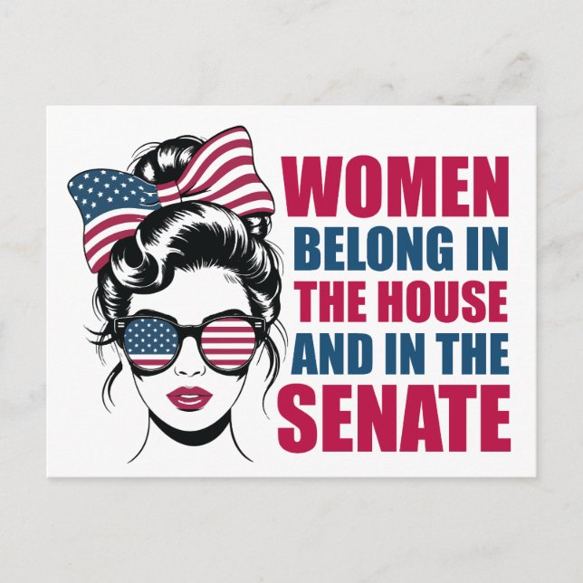 Funny Feminist Zitat Politische Amerikanerin Postkarte (Vorderseite)