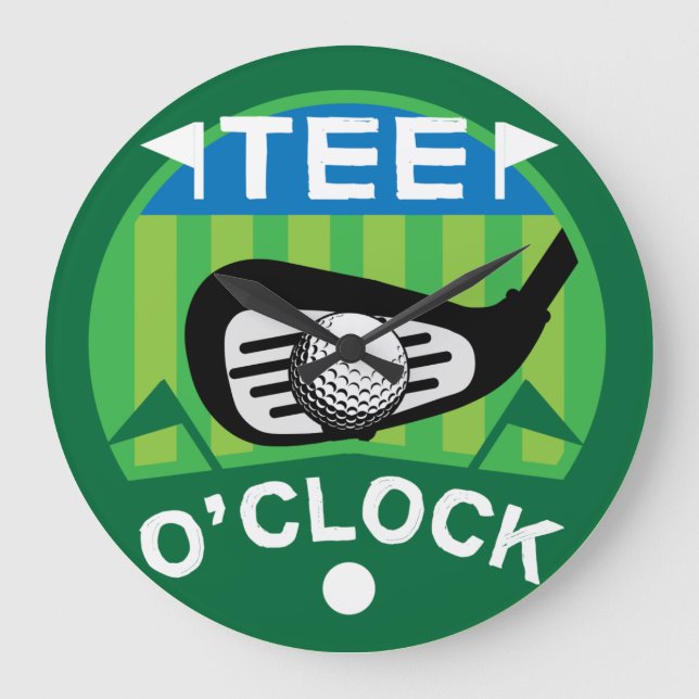 Funny Femme Golfers Pros Golfing Fanatics Large C Große Wanduhr (Vorderseite)