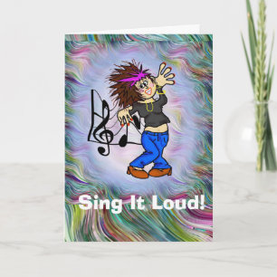 Funny Femme Rock Singer Carte d'anniversaire