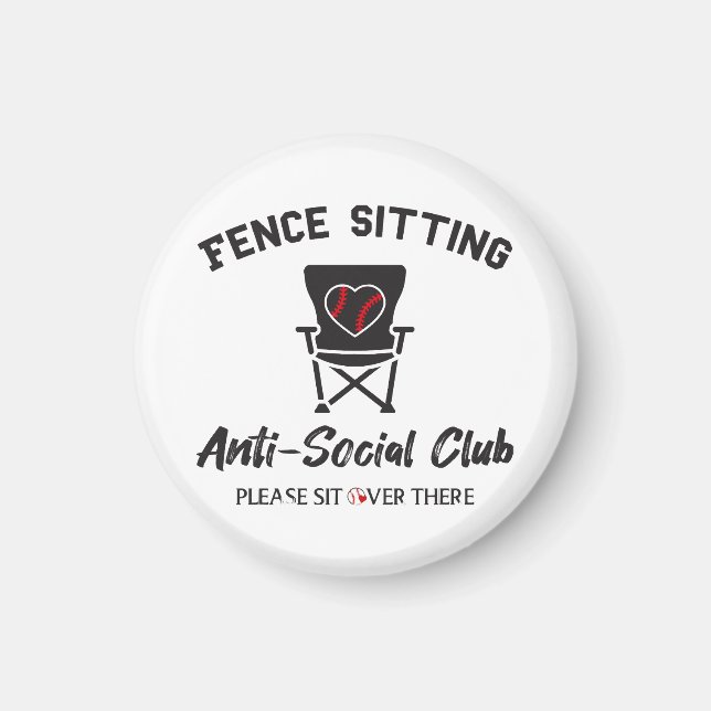 Funny Fence sitzt Anti Social Club Baseball Soft Magnet (Vorne)