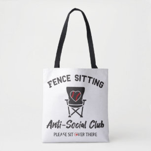 Funny Fence sitzt Anti Social Club Baseball Soft Tasche