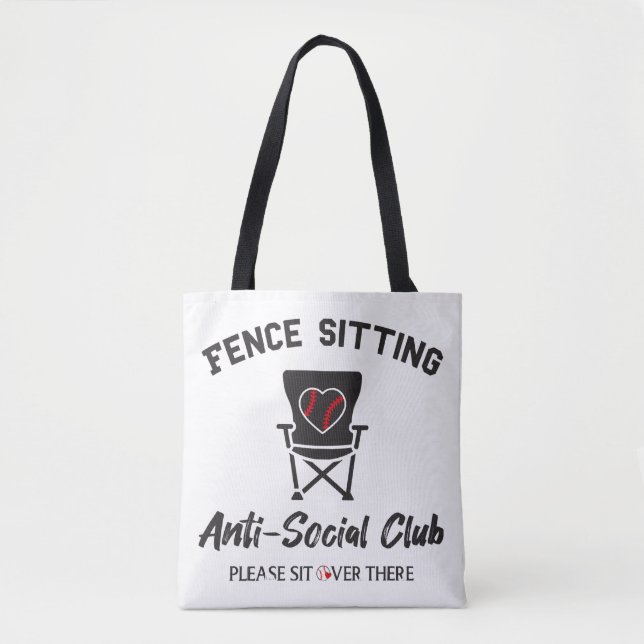 Funny Fence sitzt Anti Social Club Baseball Soft Tasche (Vorderseite)