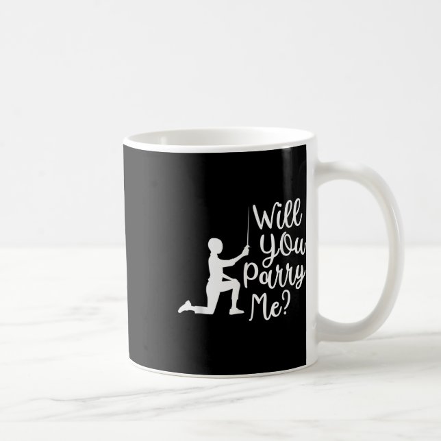Funny Fencer Fencing Groom Bride Rapier Saber Duel Kaffeetasse (Rechts)