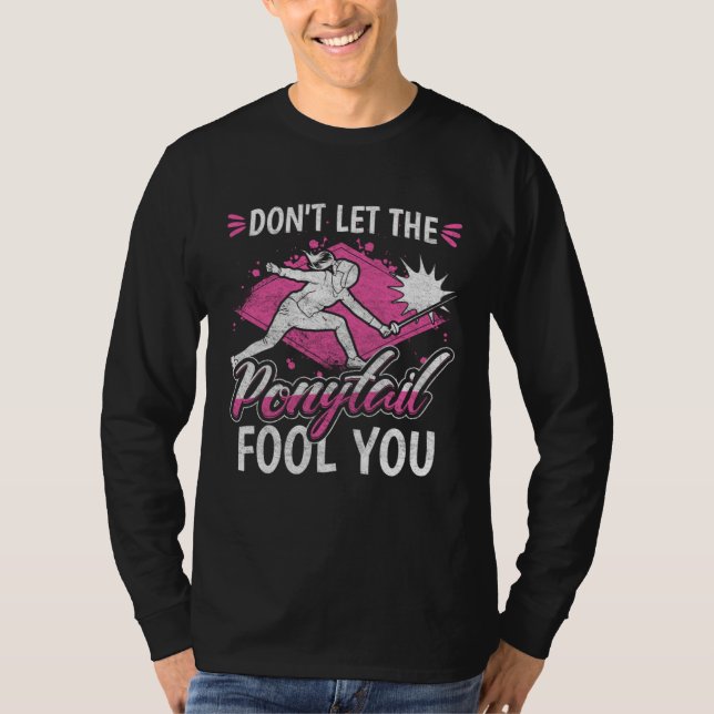 Funny fencing fencer fencing girl foil fencing Sab T-Shirt (Vorderseite)