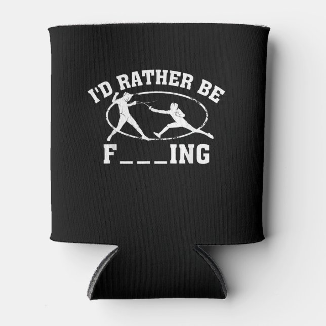 Funny Fencing Sportgeschenk Niedliche Fencer kämpf Dosenkühler (Vorderseite)