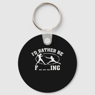Funny Fencing Sportgeschenk Niedliche Fencer kämpf Schlüsselanhänger