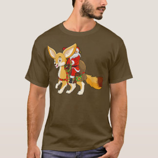 Funny Fennec Fo Lover Santa Riding Fennec Fo Chris T-Shirt