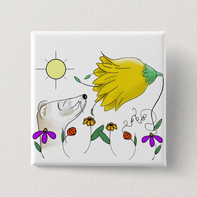 Funny Ferret Face Button (Vorderseite)
