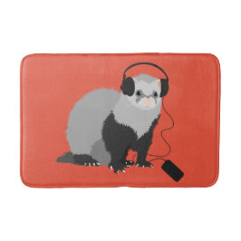 Funny Ferret Music Lover Badematte
