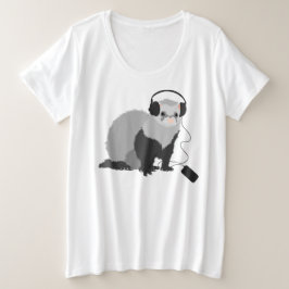 Funny Ferret Music Lover Große Größe T-Shirt
