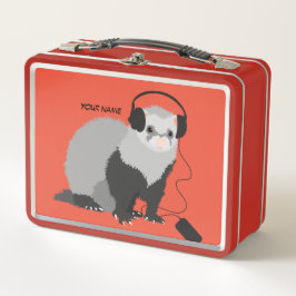 Funny Ferret Music Lover Name Metall Brotdose