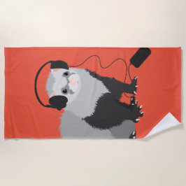 Funny Ferret Music Lover Strandtuch