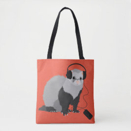 Funny Ferret Music Lover Tasche