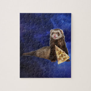 Funny Ferret Pizza im Weltraum Nebula Galaxy