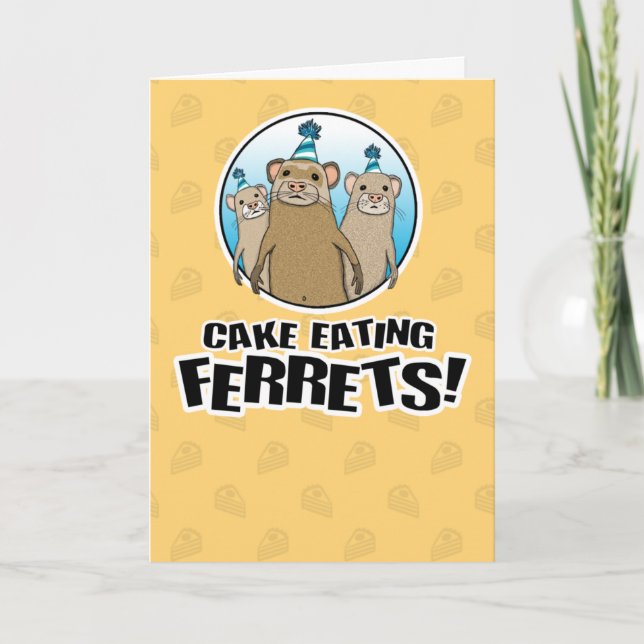 Funny Ferrets Wollte deinen Geburtstag Karte (Vorderseite)