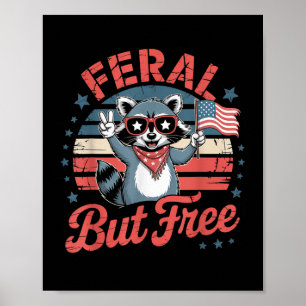 Funny Ferry aber Free Patriotic Raccoon Usa 4. Poster