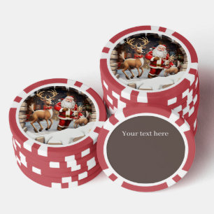 Funny festival Weihnachten hinzufügen Text Pokerchips