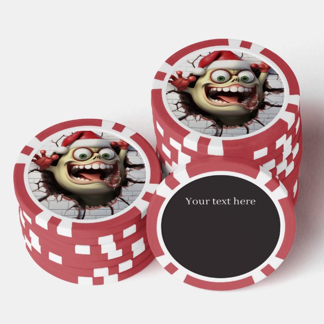 Funny festive Christmas 3dee Monster Pokerchips (Stapel)