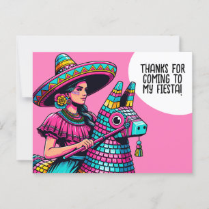 Funny Festive Fiesta Piñata Party Vielen Dank Postkarte