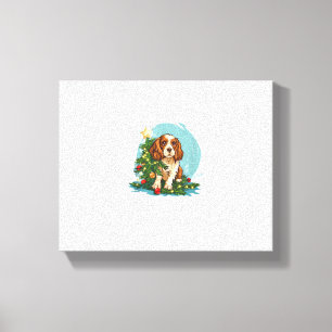 Funny Festive Hunde Kostüm mit dekorierten Weihnac Leinwanddruck