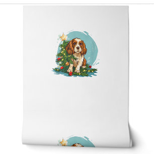 Funny Festive Hunde Kostüm mit dekorierten Weihnac Tapete