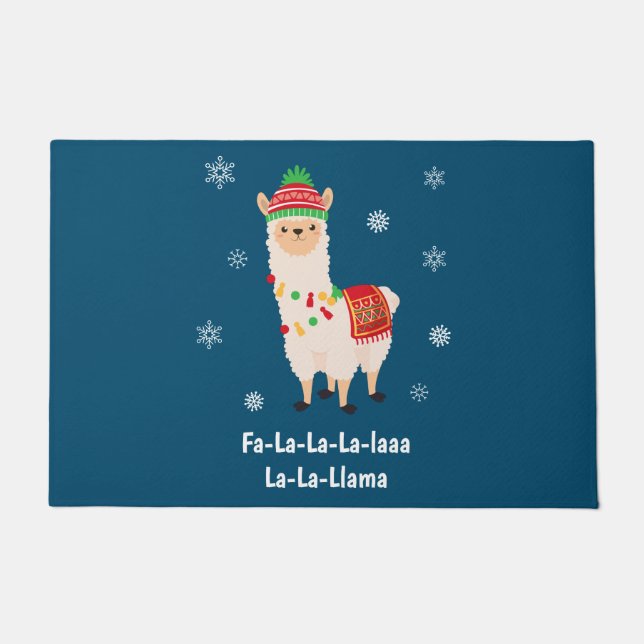 Funny Festive Llama Pub Weihnachten Doormat Fußmatte (Vorderseite)
