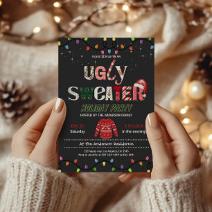 Funny Festive Ugly Sweater Weihnachts-Party Einladung