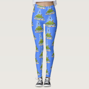 Funny Fett hungriger grüner Cartoon Leggings
