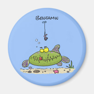 Funny Fett hungriger grüner Cartoon Magnet